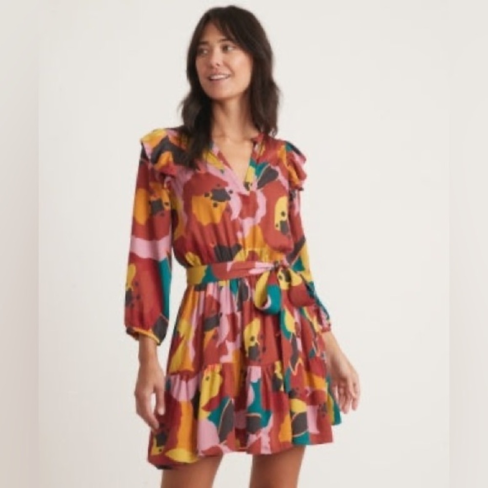 Marine Layer Elise Mini Dress in Exploded Floral print - Size Small